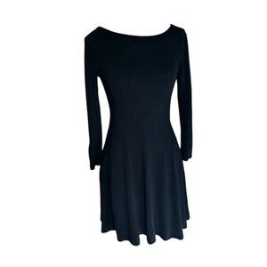 French connection, classic cotton stretch‎ fit, and flare little black dress 4
